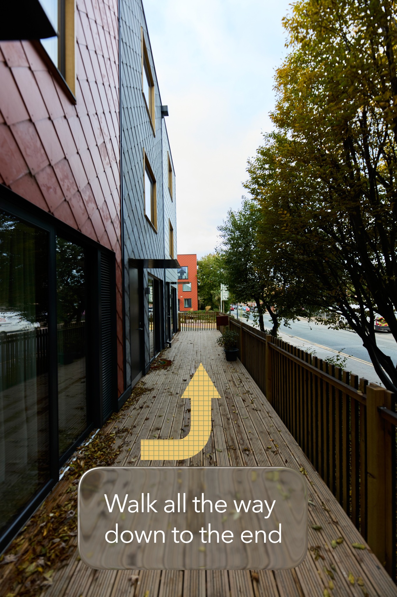 Walk all the way down to the end