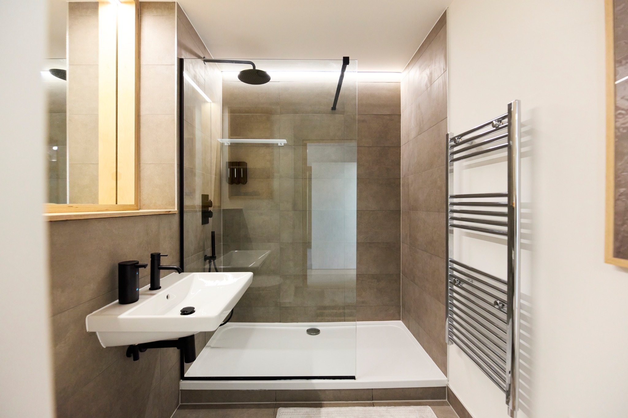 Luxury bathroom with walk-in shower